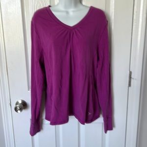 Workout top with thumb holes.